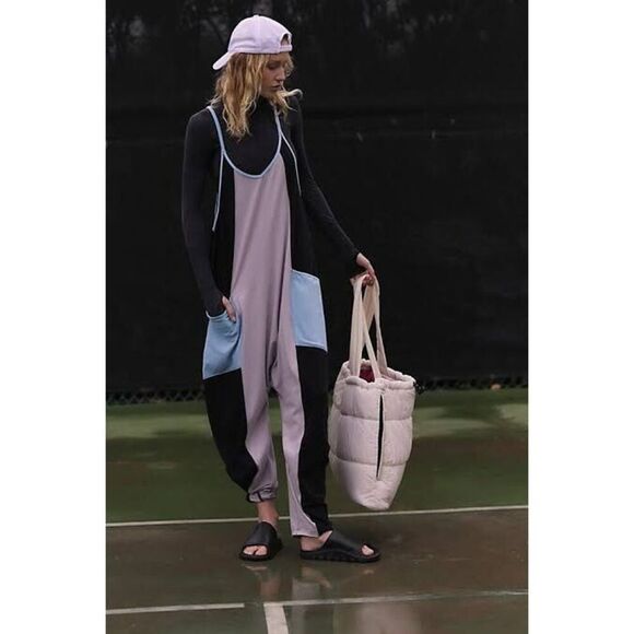 Free People Movement Hot Shot One Piece Colorblock Pockets Raindrop Combo S NWT - Picture 7 of 8